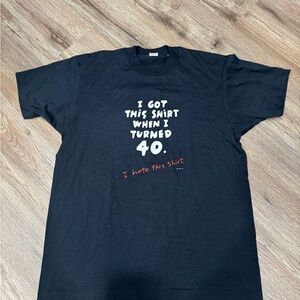 Vintage Single Stitch 40th Birthday Novelty Funny T-Shirt Size XL
